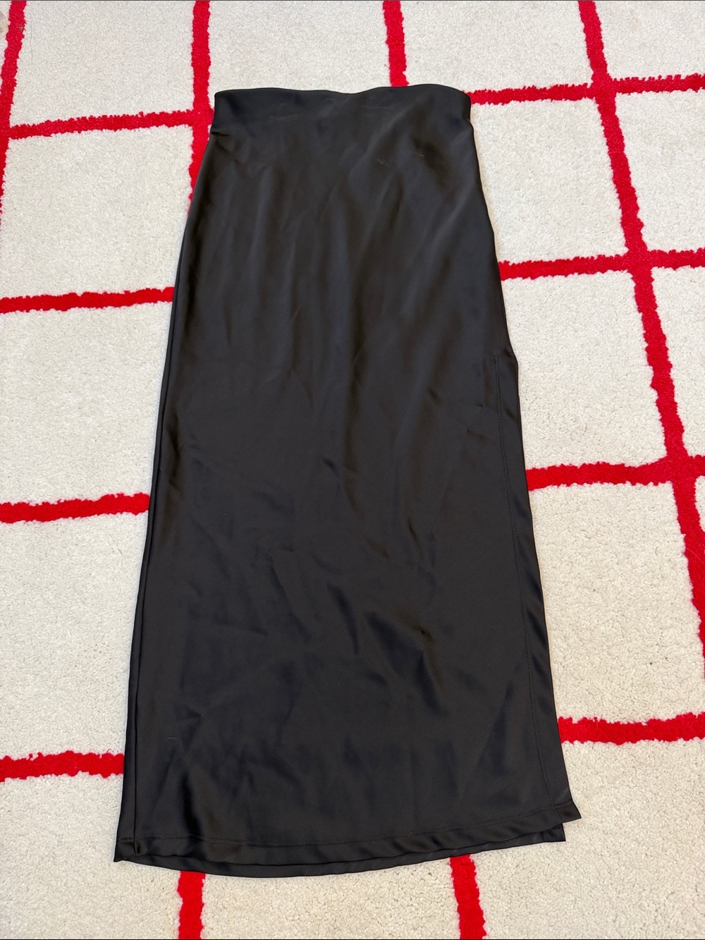 Urban Outfitters Black Satin Midi Skirt